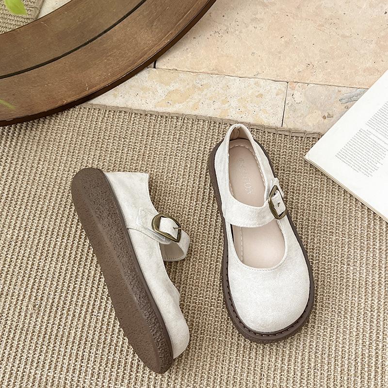 

Женская легкая обувь - замшевая французская обувь для дома и путешествий на открытом воздухе с толстой подошвой, увеличивающая рост, удобная, нескользящая, износостойкая, не вызывающая усталости обувь 35