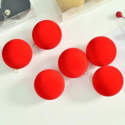6 st 6 cm sammetsklädda julgranskulor Hängande Shatterproof Eleganta Julhängande Kulor Set Återanvändbar Julgranshängande Ornament