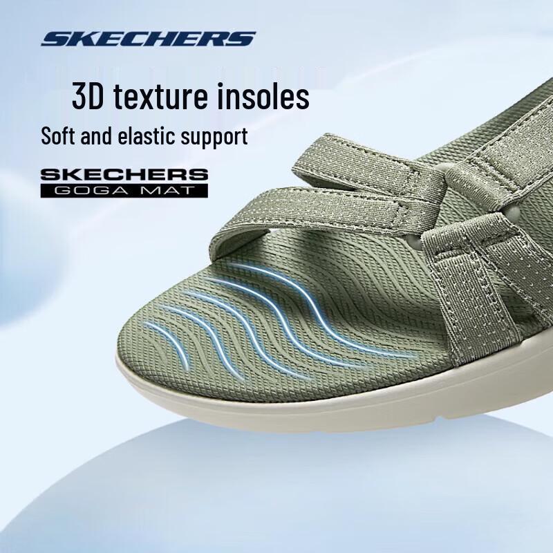 Skechers Women's 141451 Casual Cushioned Velcro Sandals