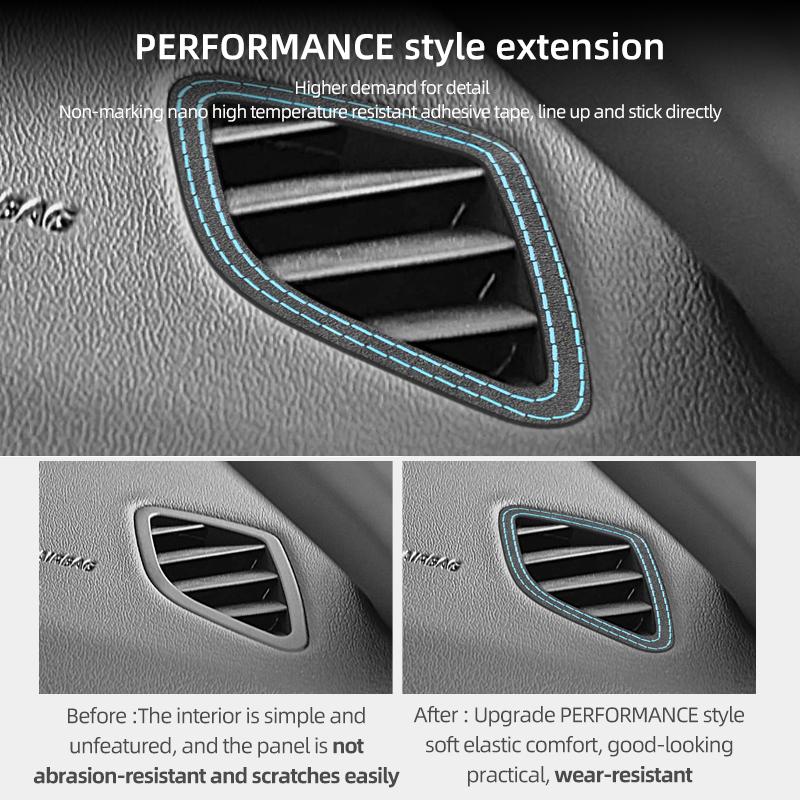 For BMW Z4 E89 2009-2016 Made of Alcantara Car Interior Dashboard Side Air Vent Outlet Panel Trim Sticker Tuning Accessories