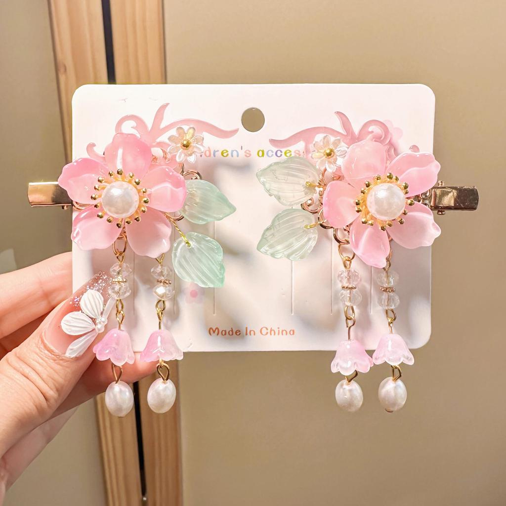 Kids' Classic Hanfu Hair Clip: Fairy Bow Tassel Hairpin for Girls