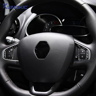 Renault Clio 4 2013 2014 2015 2016 2017 2018 LHD RHD Araç Direksiyon Simidi Düğme Çerçevesi Paneli İçin Gerçek Yumuşak Karbon Fiber Çıkartma