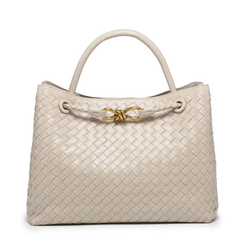 Handmade woven bag Metal butterfly buckle shoulder bag Large capacity handbag Crossbody