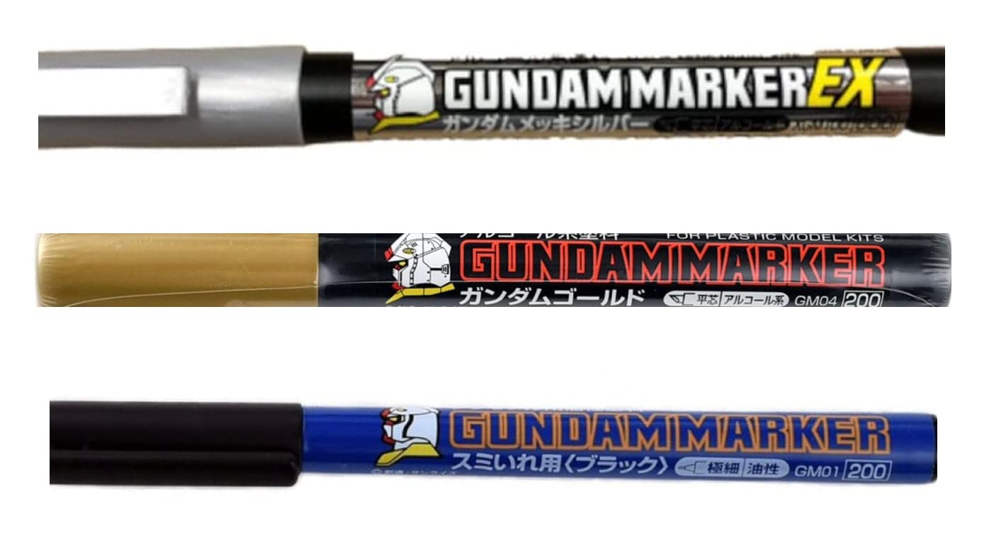 

Gundam Marker EX Set 3-Piece (Plated, Gold, Black)