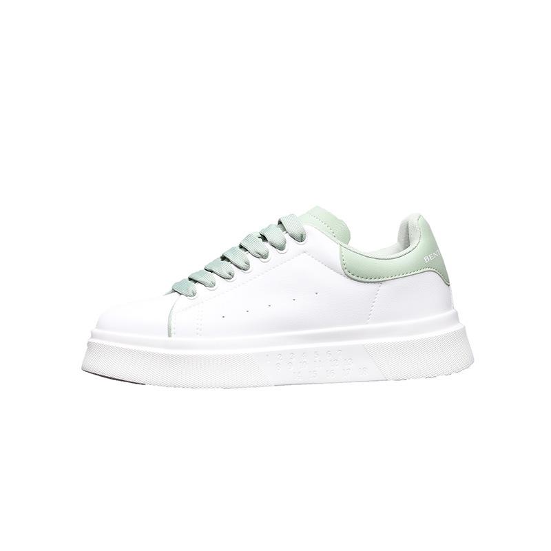 McQueen Spring and Summer Breathable Casual Board Shoes Sports Thick Sole Inner Height Increase Small White Tide Shoes FG