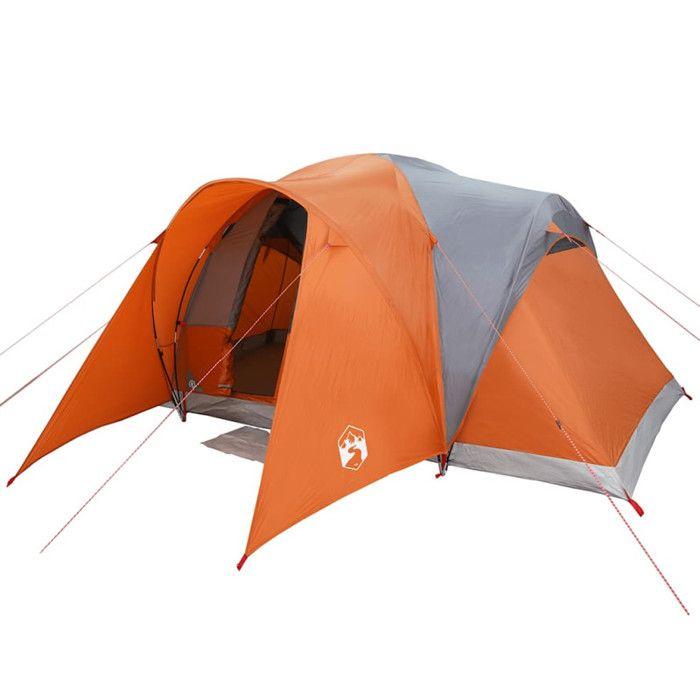VidaXL Family Dome Tent 6 Person Grey and Orange Waterproof, Tent, Camping Shelter, Garden Shelter, Tent of 4009463
