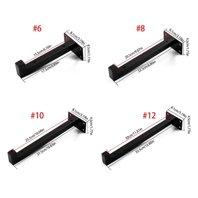 Heavy Duty L Shelf Brackets Table Support for Kitchen and Fireplaces Open Shelving with Black Coated Steel
