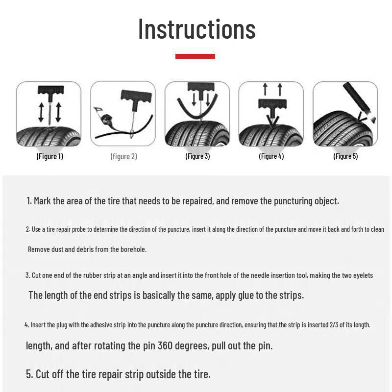 Quick Vulcanizing Tire Repair Strips for Motorcycle & Car Tubeless Tires