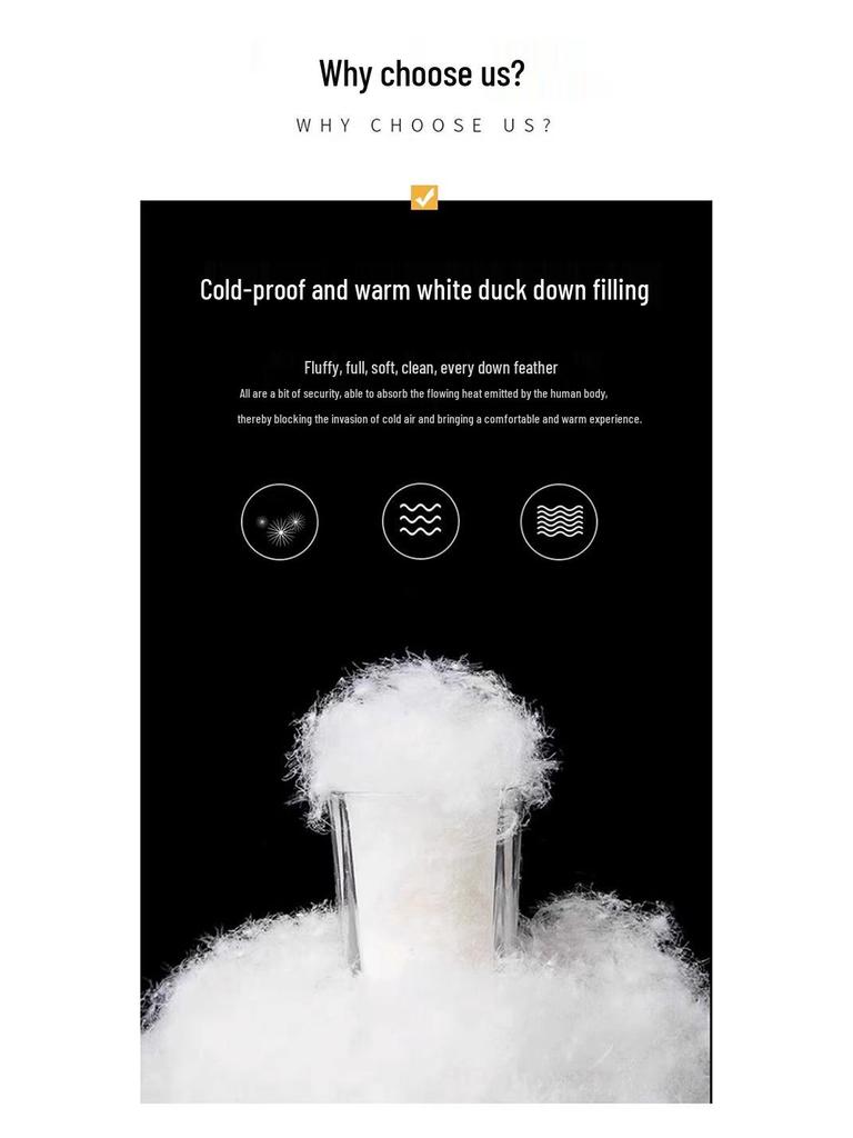 Brand Women's Mid-Length Slim Fit White Duck Down Jacket - Winter 2025 Style, Petite Size, Waist-Cinching, Thickened Coat