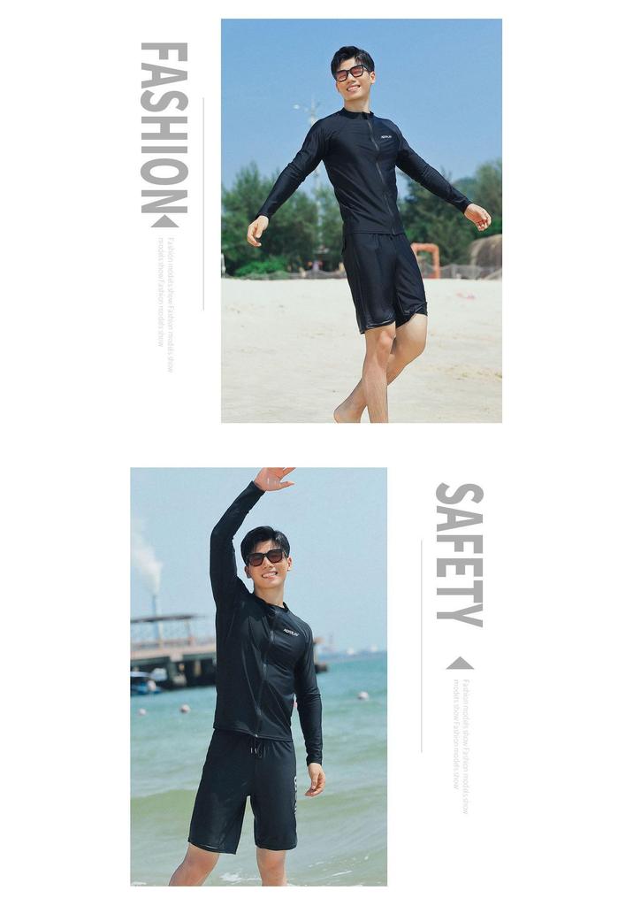 Men's Quick-Dry UV-Protection Diving & Surfing Suit - Slim Fit Long-Sleeve, Zip-Up Jellyfish-Proof Set