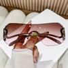 New  Fashionable Unisex Millennium  Style Sunglasses Frameless Design Popular  Women Snake Pattern