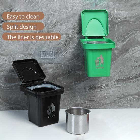 Papperskorg Askkopp med Lock Avtagbar Rostfri Insats Tung