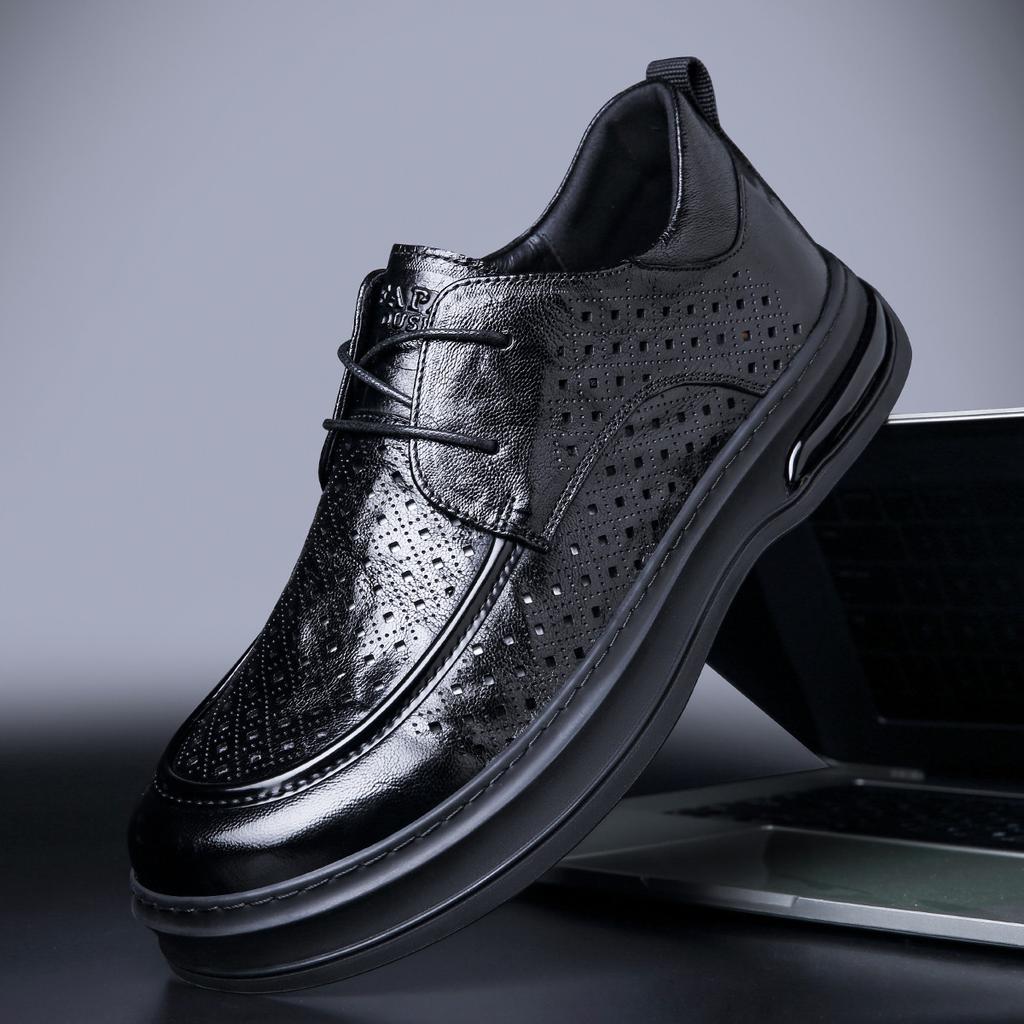 Wenzhou buty ze skóry naturalnej męskie Derby o wyższym stopniu formalności wierzchnia warstwa skóry owczej buty ślubne dla pana z szerokim noskiem męskie do pracy i na co dzień