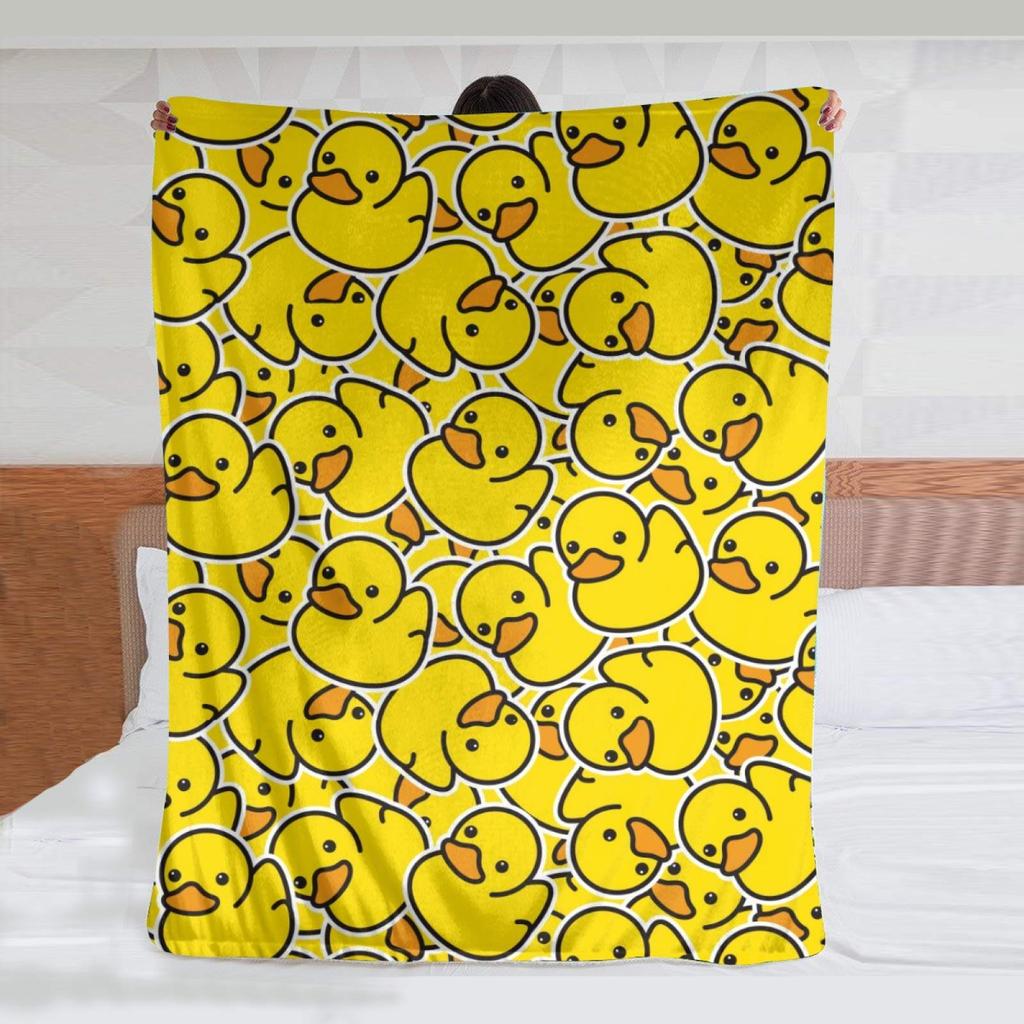 Cute Duck Fleece Blanket Soft Cozy Throw for Couch Bed Unisex for Kids  Adults Size x Inches