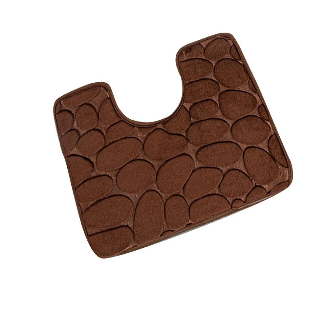 U-shaped Toilet Bath Mat Polyester ToiletMat Soft Anti-Skid Water Absorbing Door Mats Bathroom Home Decoration Toilet Door Mat
