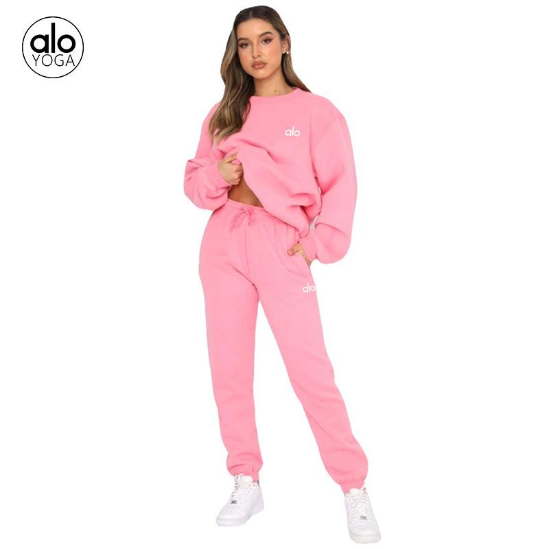 Damski ciepły zestaw z nadrukiem: bluza z kapturem i długie spodnie, styl europejski i amerykański, casualowy, na jesień/zimę