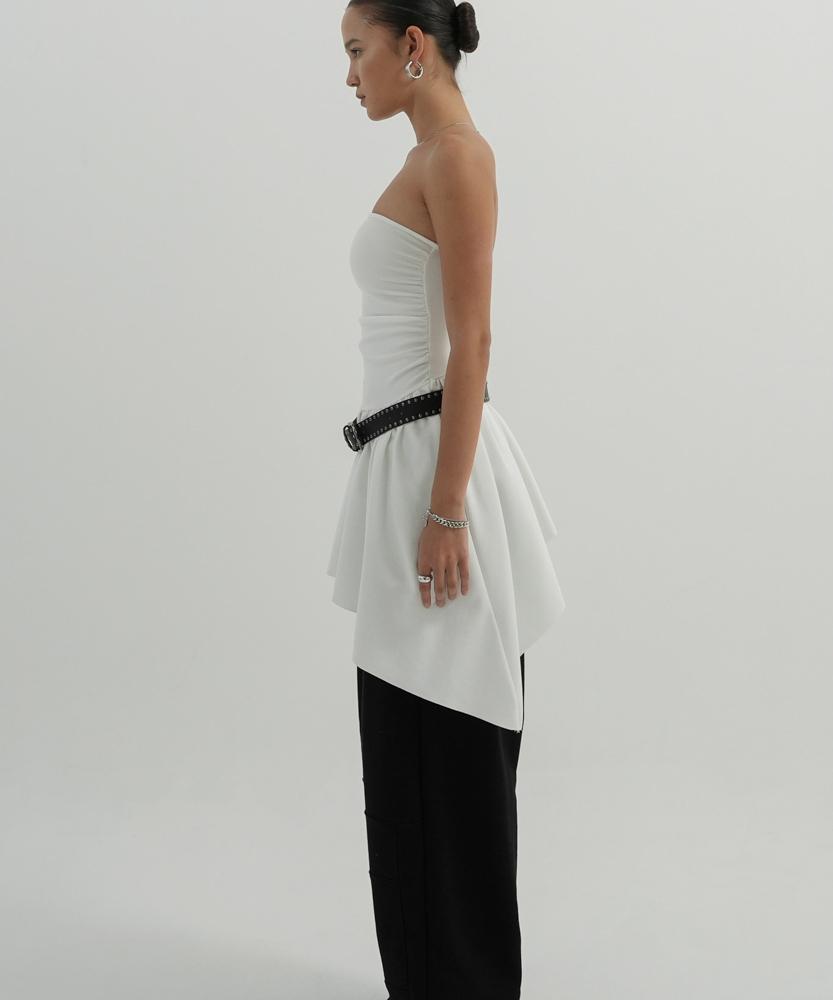 Bunteu Meltline Tube Dress (White)