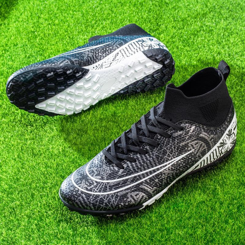 Cross-border Football Shoes High-top 2024 Autumn Long and Short Nail Sneakers Foreign Trade Large Size 46 Boys Adult Sports Shoes