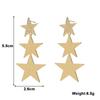 Exaggerated Three-layers Stars Women's Dangle Earrings Uneven Metal Star Pendants Long Hanging Earrings for Ladies Ear Jewelry