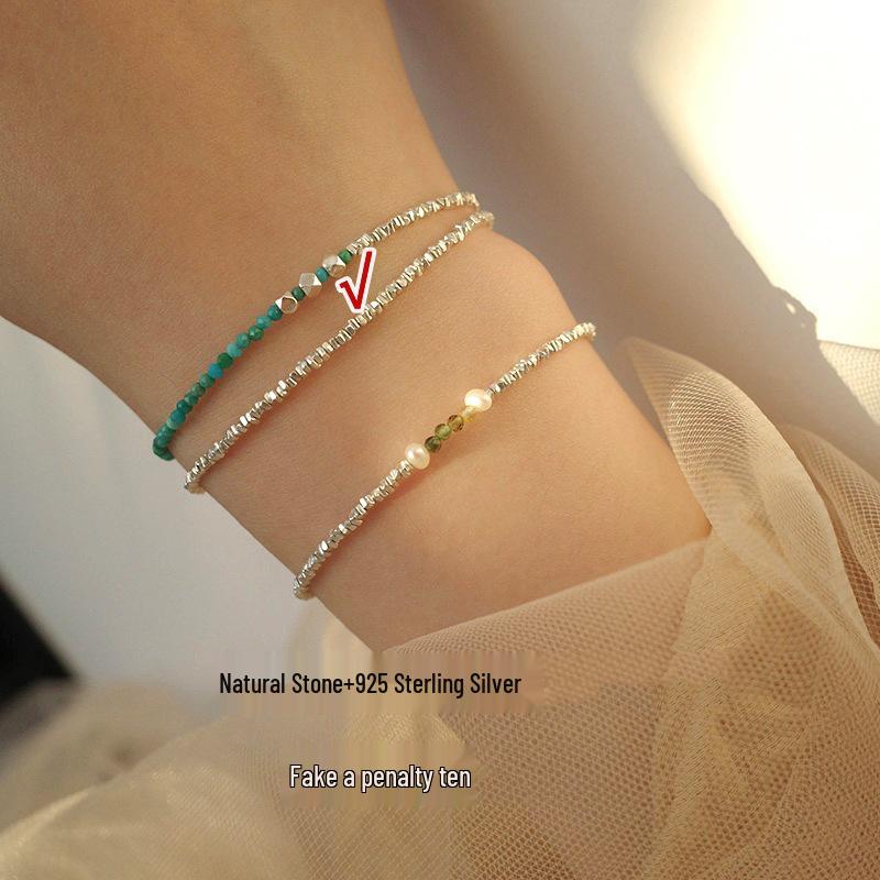 

Минималистичное многослойное ожерелье из стерлингового серебра 925 пробы ручной работы с бусинами для женщин 925 Silver