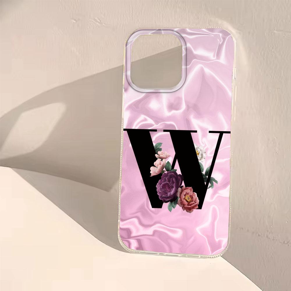 A-Z Black Letter Peony Flower  Shockproof Phone Case For Honor X9a X9b X9c Magic 6 7 5 Lite Silicone Couple Fundas Back Cover