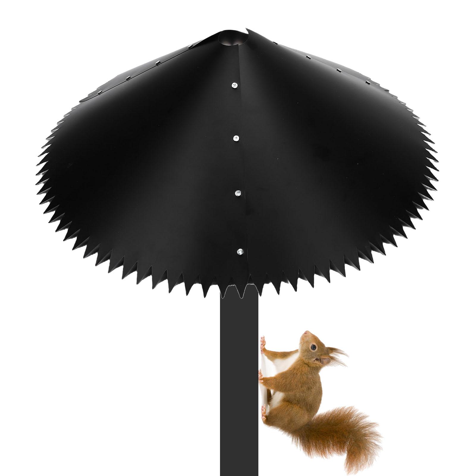 Konnwei Black Baffles With Spikes For Bird Feeder Pole 3 Pieces Wrap Around Guard Weather Resist