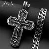 Collar Colgante Cruz Crucifijo de Jesús Ortodoxo Vintage para Mujeres Hombres Cadena de Acero Inoxidable 316L Joyería Amuleto Regalo