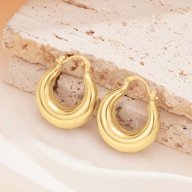 Thick Hoop Earrings, Women's Minimalist Thick Hoop, Daily Basic Jewelry Gifts