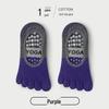 Rutschfeste Fünf-Zehen-Yogasocken für Damen - Baumwolle, Wadenhoch, Ganzjahres-Pilates-Fitnesssocken