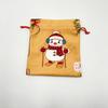 Christmas Eve Drawstring Gift Bag with Cartoon Snowman, Bear, and Santa Patterns