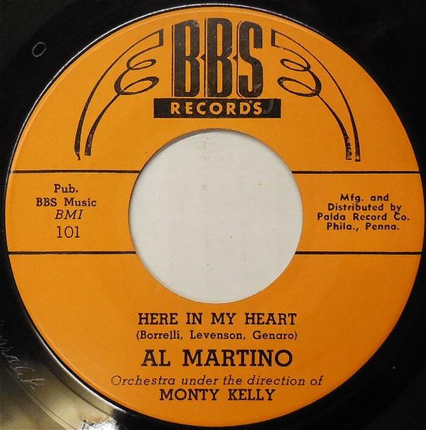 

7inch Record AL MARTINO Here In My Heart 101 BBS Records 1952 US Pop Used