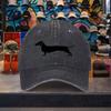 Dachshund Silhouette Baseball Cap Washed Cotton Adjustable Casual Curved Brim Hat for Unisex