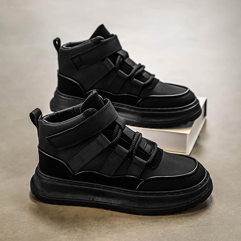 

Мягкая подошва Мягкая поверхность Осень Новинка Классическая Мода Повседневная Спортивная Нишевая Универсальная Толстая подошва Трендовые Высокие кеды Новая мужская обувь для скейтборда 44 чёрный