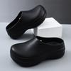 Large size 44-45 beach shoes men's chef shoes one-word sandals thick sole height increase couple