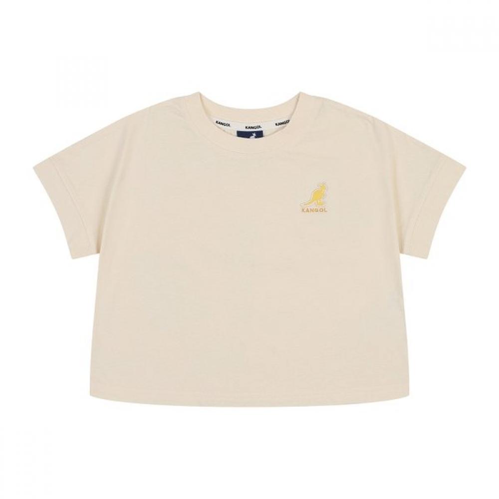 Kangol Kids Crop Logo T shirT Rb 2105 Ivory Ivory/100