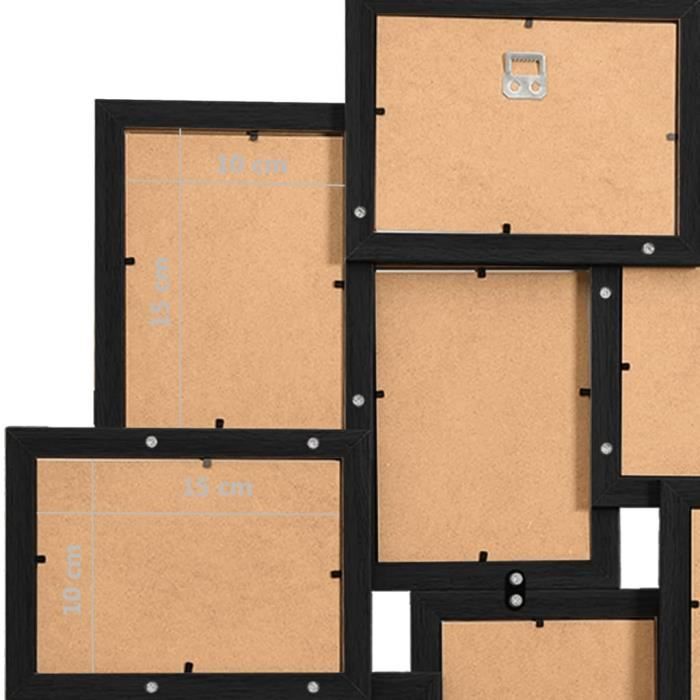 VidaXL Collage de cadres photo pour photo de 10x (10x15 cm) Noir MDF