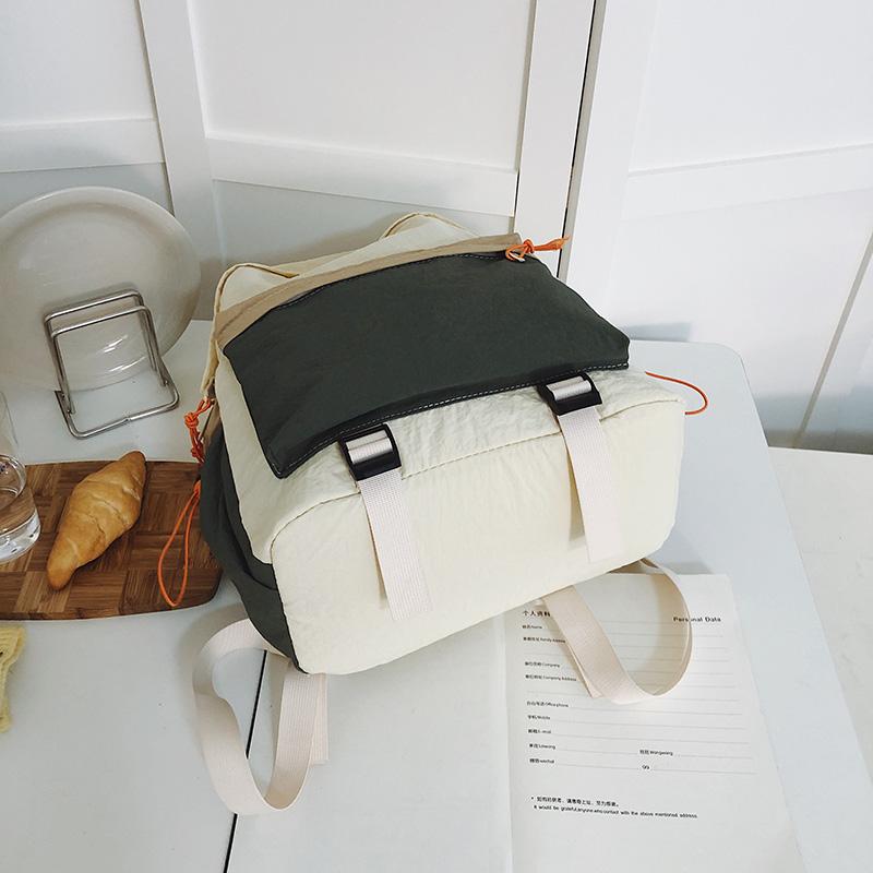 Lightweight Commuter Backpack College Style Large Capacity Schoolbag Women's Contrast Color Backpack