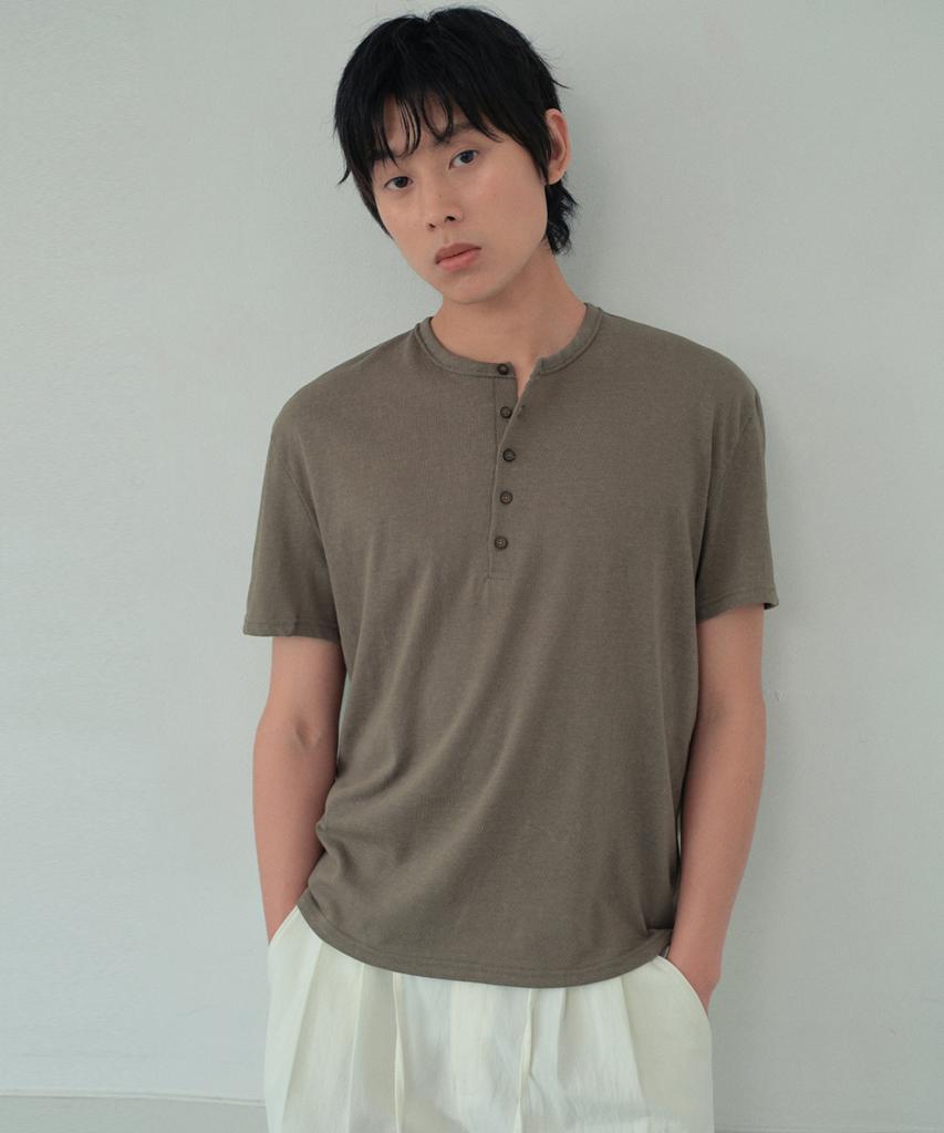 Wednesday Oasis Vintage Henley Neck Short Sleeve T-Shirt_3 Colors(Wb6Tp27)