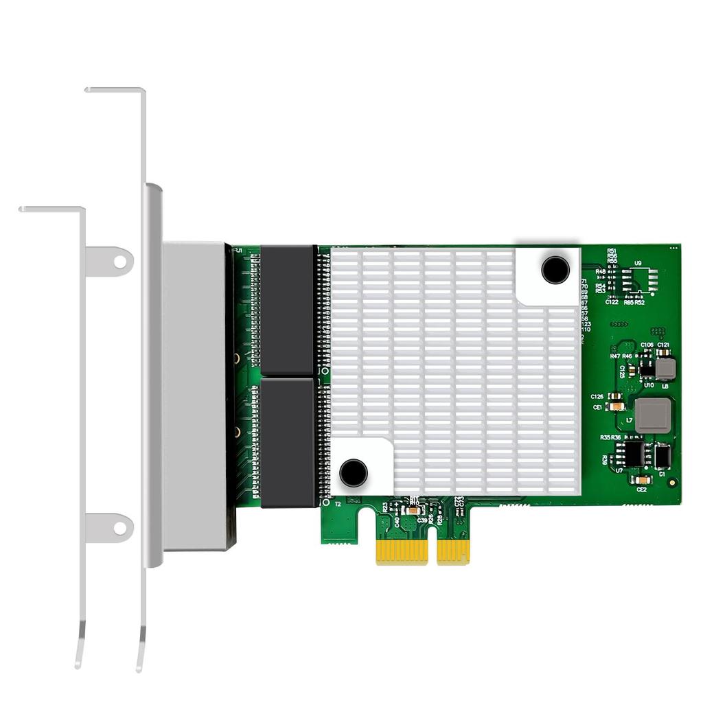 GLOTRENDS ST7387 LAN Card, 4-Port 100010010Mbps NIC, RJ45 LAN Port (PCI-Express X1 Connection)