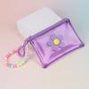 Portable Flower Bead Chain Coin Purse PVC Zipper Small Wallet Colorful Transparent Storage Bag