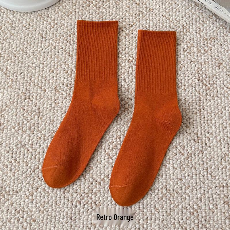 Bunte Damen Kniehohe Candy Color Scrunch Socken - Trendy, Ganzjährig, Mittelhoher Schaft, Einfache Tanz Baumwollsocken