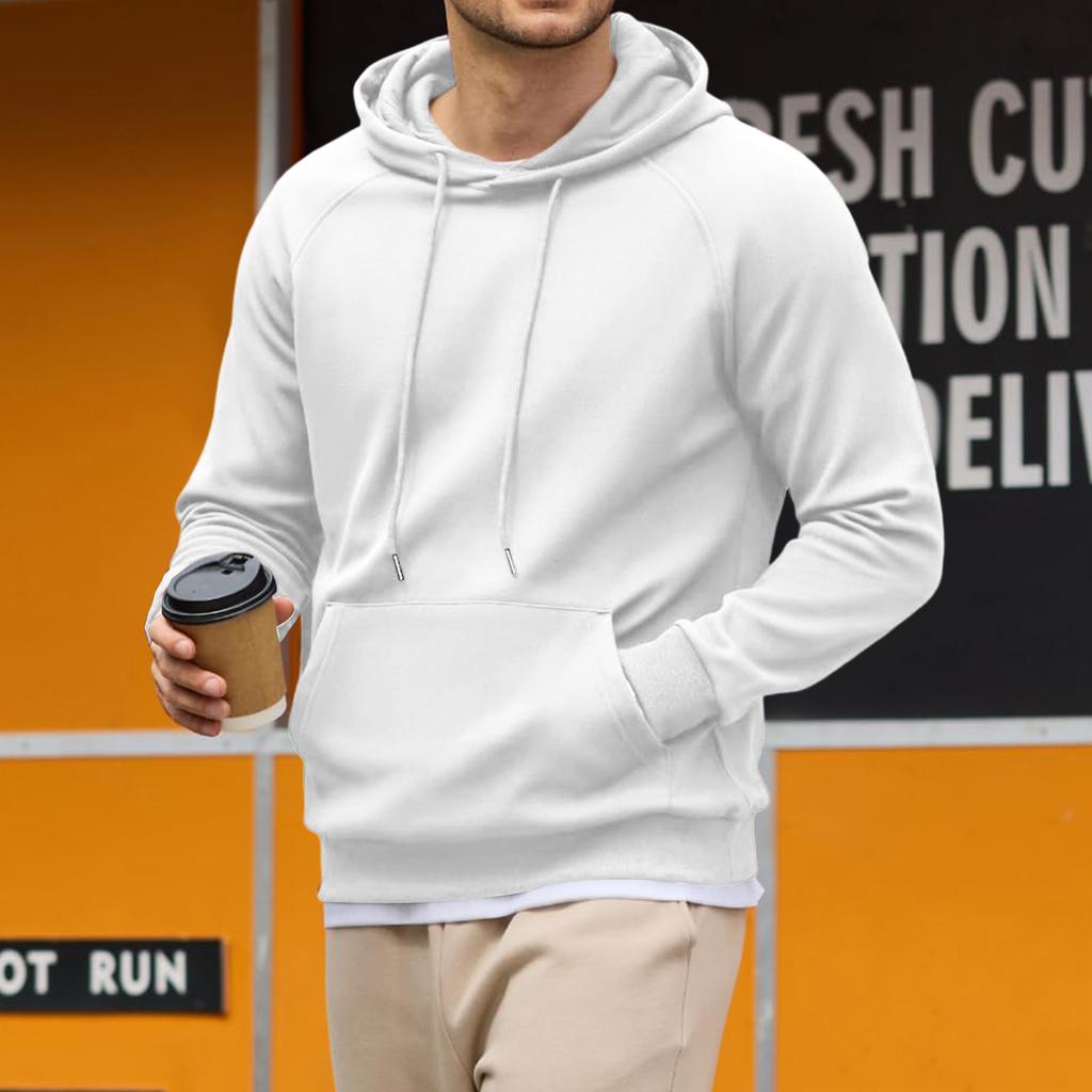 Men's Loose Fit Casual Hooded Sweatshirt Long Sleeve Pullover for Fall and Winter