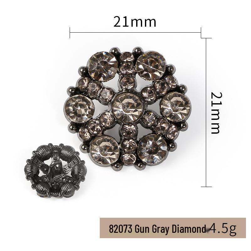 Luxury Rhinestone Metal Retro Buttons - Colorful Hollow Diamond Design with Alloy Base, Decorative Accessories