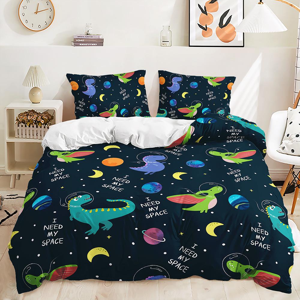 Three-Piece 3D Quilt Cover Spaceship Children'S Kit Bedding