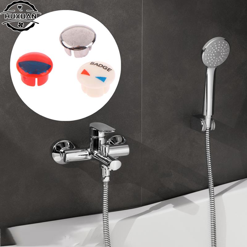 10pcs Faucet Handle Accessories Fixing Screw Handle Hot And Cold Water Sign Switch Red And Blue Label Decorative Cover