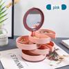 Rotating Jewelry Storage Box Multi Layer Earring Necklace Organizer Dustproof Small Jewelry Holder