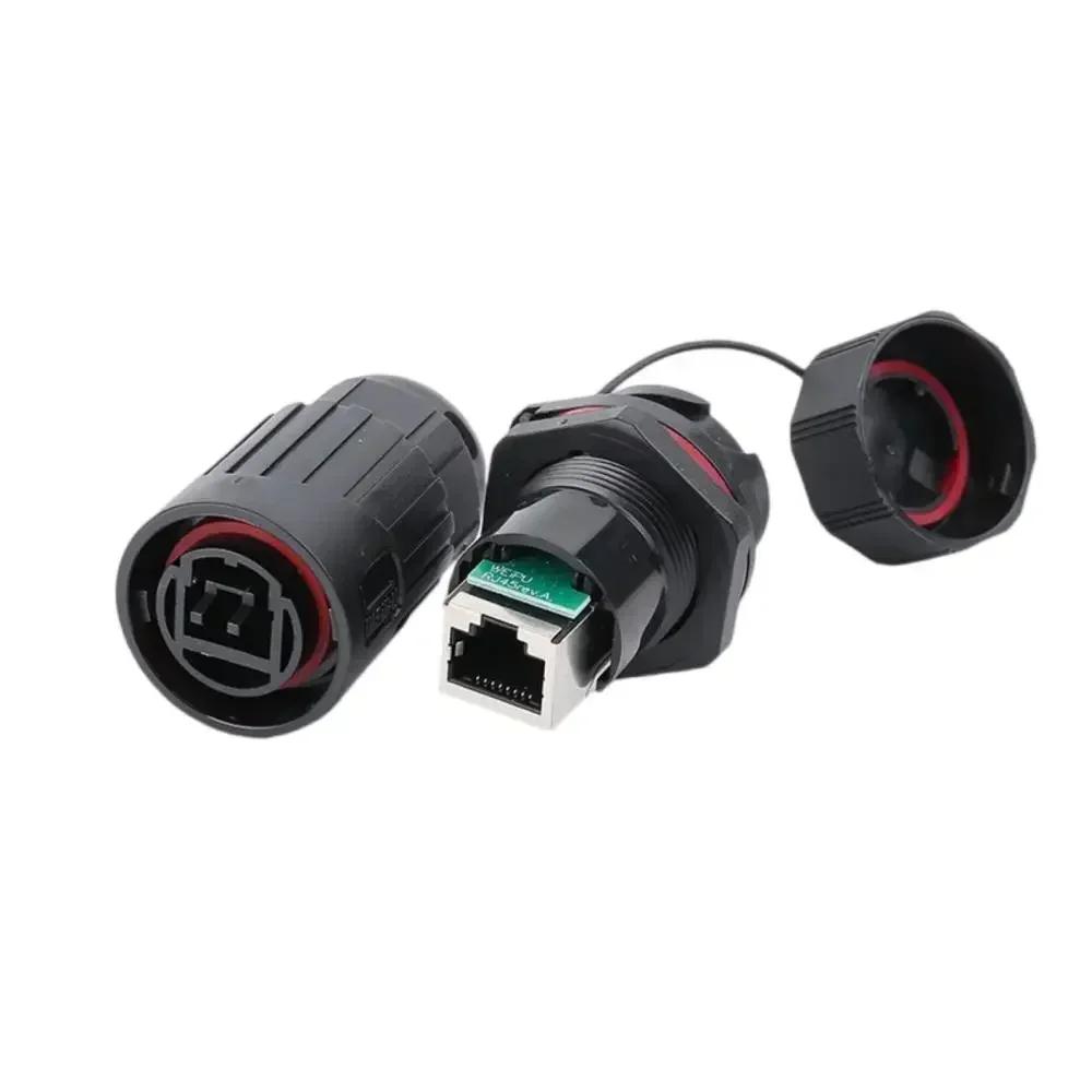 WEIPU RJ45F6 RJ45F71 RJ45F71RA Industrial Waterproof RJ45 Connector CAT6 Data Transfer Plug Socket Panel Mount Signal Adapter