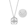 Elegant Titanium Steel Four Leaf Clover Heart Necklace For Women Short Luxurious Design Locking Chain Collar