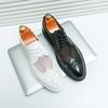 Studio Shooting Wedding Dress White Glossy Leather Shoes Men's New Brock Small Leather Shoes Foreign Trade Large Size Casual Shoes