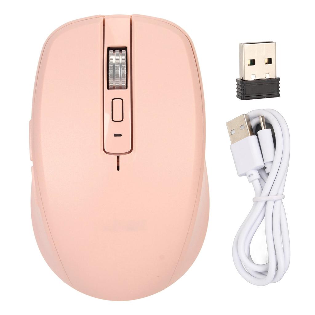 2.4G Wireless Mouse Dual Mode 2400 DPI Bluetooth Mouse with 14 RGB Lighting Effects for Laptop for Windows for OS X Rose